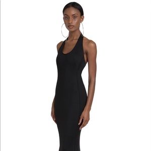 Black Halo black neoprene long dress 14